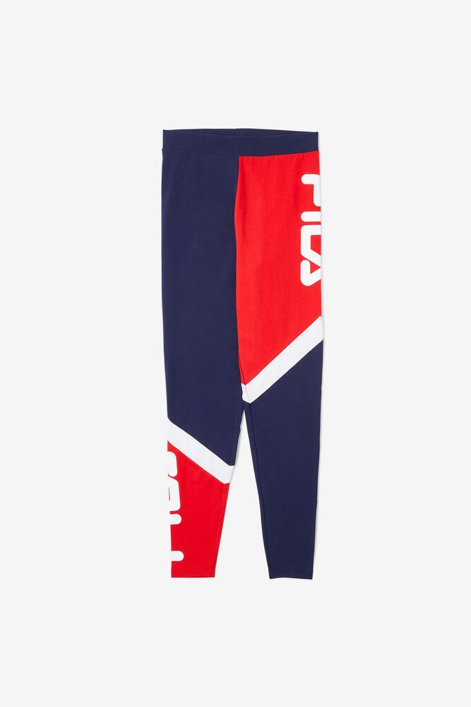 Fila Sia High Rise Leggings Navy/Red/White - Womens - 80793VBRZ